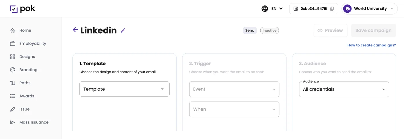Email campaigns for digital credentials: warn before expiry, ask for the share