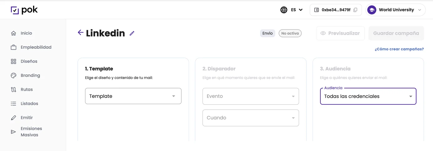 Campañas de email para credenciales digitales: avisa antes del vencimiento y pide que las compartan
