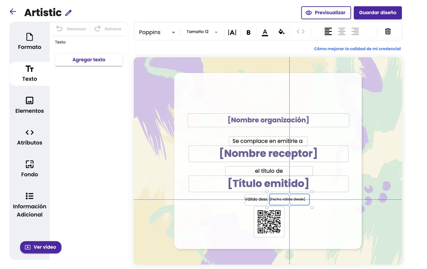 Diseñador de plantillas de certificados: se diseña una vez y sirve para miles de credenciales